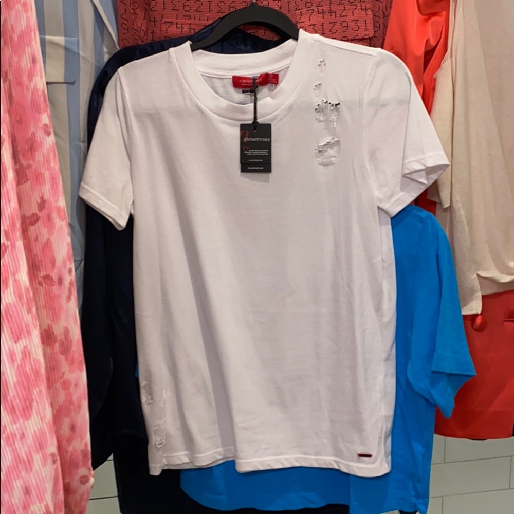 NWT n:PHILANTHROPY White Distressed Tee small